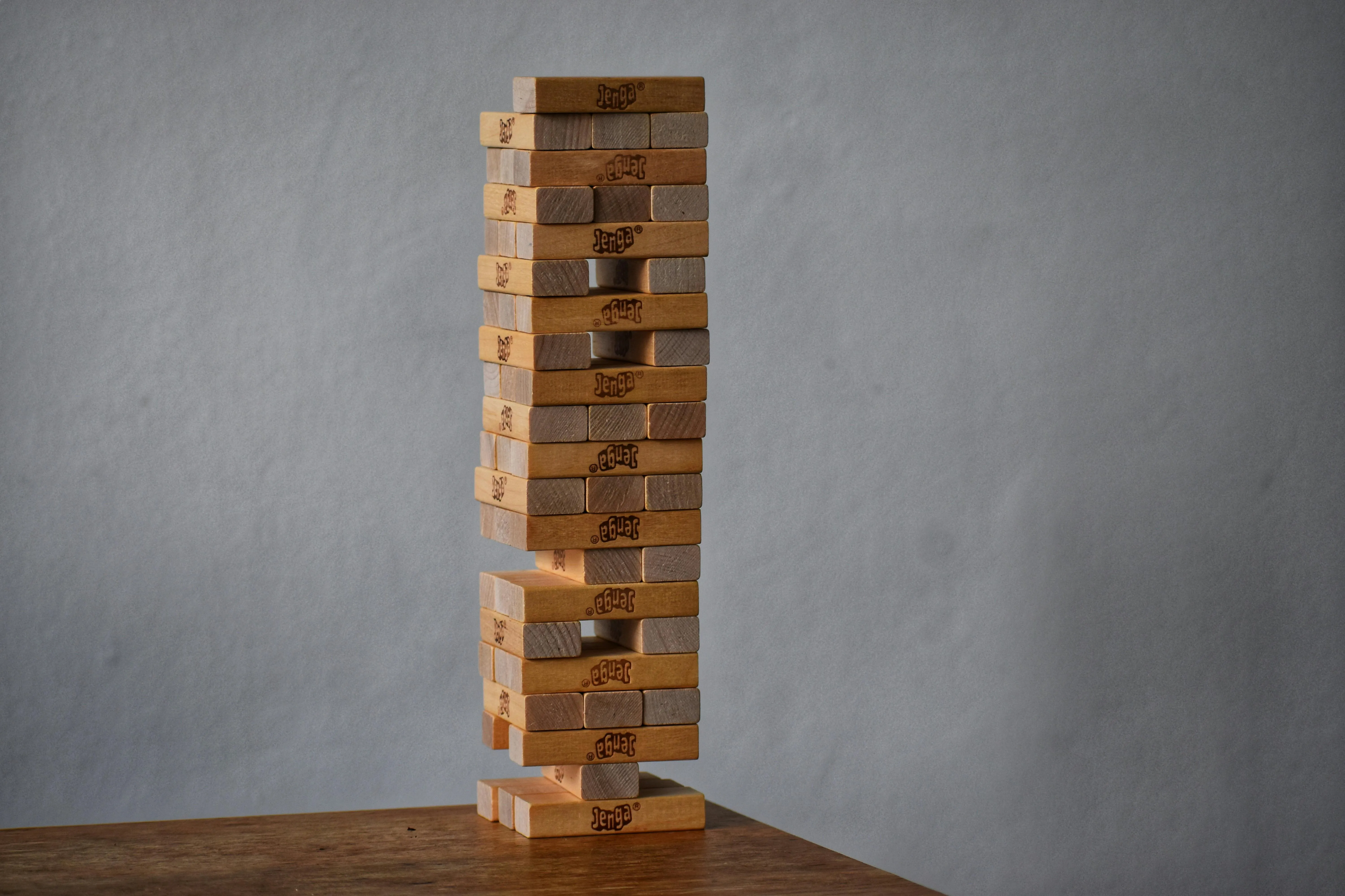 A neatly stacked column of blocks representing how we plan things to go