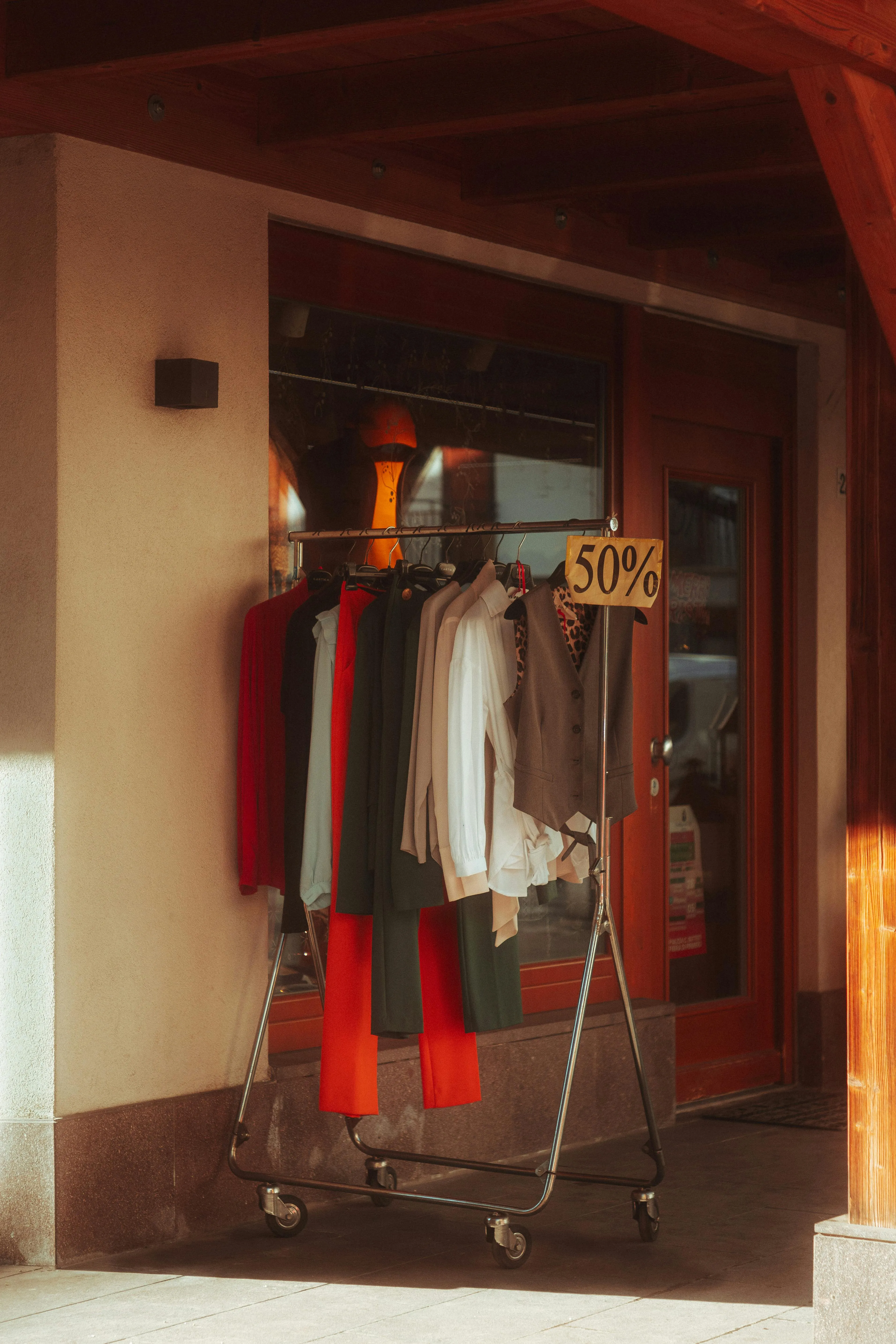 A rack of discounted items, as revenue-based financing sells your future revenue at a steep discount