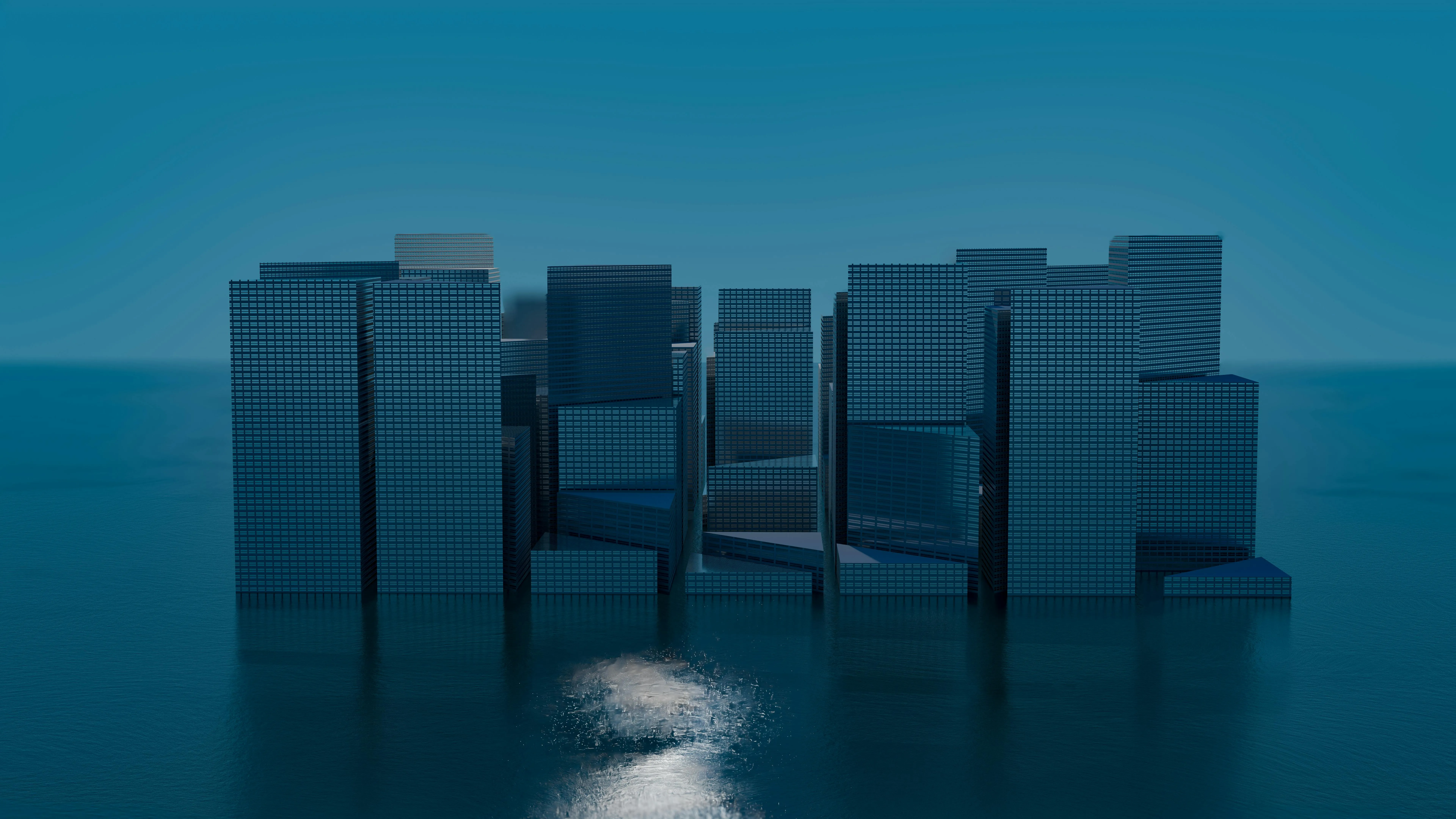Towers of servers crowning from the sea, like DigitalOcean